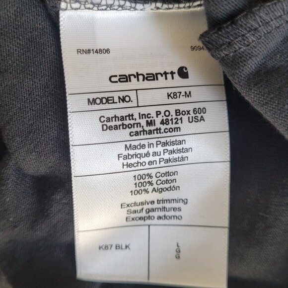 Black Loose Fit Heavyweight Short Sleeve Pocket T-Shirt-Large‎ - Picture 4 of 6